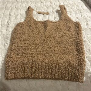 SKIMS Fuzzy Brown Tank Top